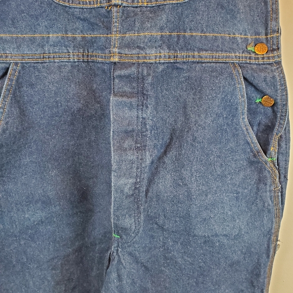 Vintage 80s Wrangler Workwear Carpenter Bibs Overalls Size 38x30 Mens Denim - Picture 6 of 16